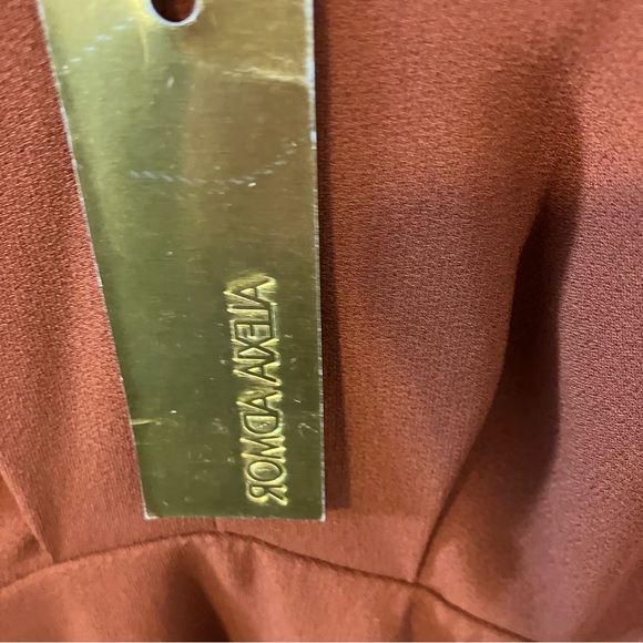 NWT Alexia Admor August Brown Drape Fit N Flare Midi Dress - 10 - Picture 5 of 12
